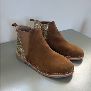 Brown Glitter Kids Boots